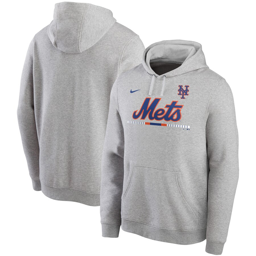 New York Mets Nike Color Bar Club Pullover Hoodie Gray